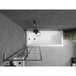 MEXEN/S - Next L vanová zástěna FIX 60 x 150, černá vzor, grafit kartáčovaná 895-060-000-03-77-66