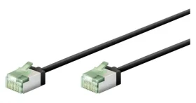 Goobay 74350 CAT 8.1 patch kabel černá / Patch kabel / U/FTP / Slim / Ultra-Flexible / 0,15 m (74350)