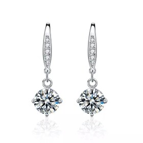 Royal Fashion stříbrné náušnice HA-XEZ009-SILVER-MOISSANITE-ZIRCON