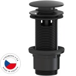 CERANO Umyvadlová výpusť - 5/4“ click-clack s přepadem - plast - 67/82mm - černá matná