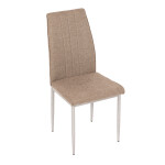 Židle jídelní, béžová látka, šedé kovové nohy