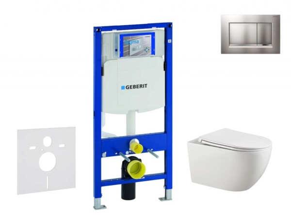 GEBERIT - Duofix Set předstěnové instalace, klozetu Gaia a sedátka softclose, tlačítko Sigma30, chrom mat/chrom SANI11CA1134