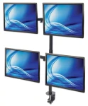Manhattan Držák pro 4 monitory 13-32" černá / Stolní držák monitoru / VESA 75x75-100x100 mm / nosnost 32 kg (461566)