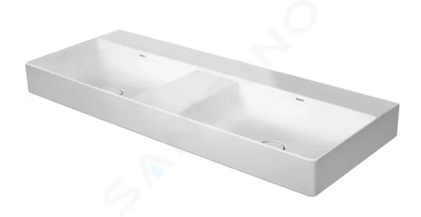 DURAVIT - DuraSquare Dvojumyvadlo 1200x470 mm, bez přepadu, bez otvoru pro baterii, DuraCeram, bílá 2353120070