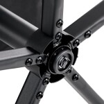 Křeslo kancelářské, šedá ekokůže, kovový kříž, kolečka na tvrdé podlahy