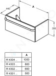 IDEAL STANDARD - Tonic II Skříňka pod umyvadlo, 1000x440x350 mm, lesklá bílá R4304WG