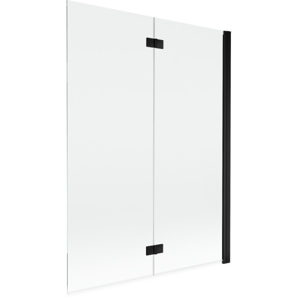 MEXEN - MIST vanová zástěna 130x150 cm 6mm 2-s, černá, čirá, pravá 8A9-130-002-70-00-P