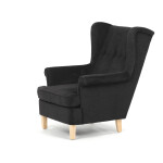 Křeslo ušák, černá látka, AK-388 BK2