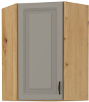 Horní rohová skříňka Stilo 60x60 GN-90 1F (45°) Barva korpusu: Dub artisan, Barva dvířek: Dust Grey