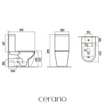 CERANO - WC kombi Cesso, Vortex - vírové splachování + Slim/SoftClose sedátko - spodní/zadní odpad - bílá lesklá - 61,8x38 CER-680356