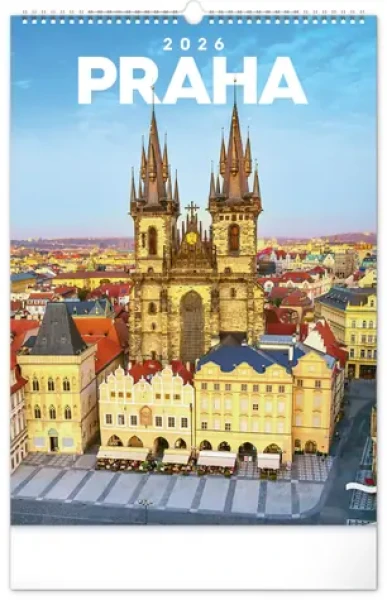 NOTIQUE Nástěnný kalendář Praha 2026, 33 x 46 cm (PGN-35725-L)