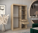 Šatní skříň Abi T1 s nástavcem Barva korpusu: Bílá, Rozměry: 250 cm, Dveře: Dub artisan