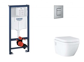 GROHE - Rapid SL Set předstěnové instalace, klozetu, sedátka SoftClose a tlačítka Skate Cosmopolitan, kartáčovaná nerezová ocel SANI11BB2121