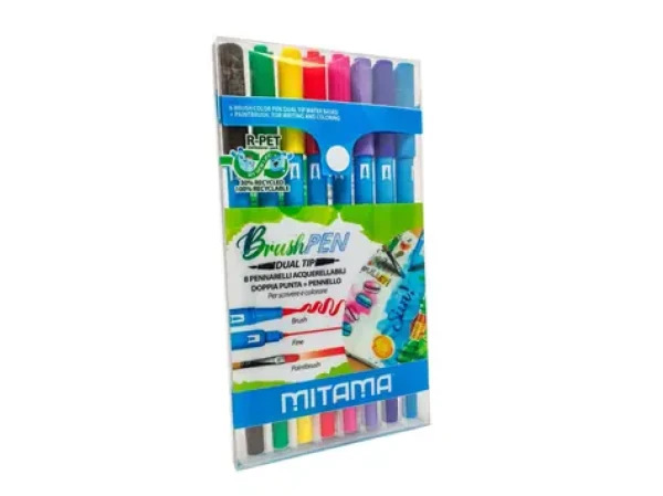 MITAMA Barevné fixy oboustranné štětcové (8ks) (MT629405)