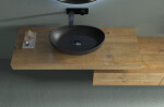 CERANO - Umyvadlo z litého mramoru Gaia - na desku - černá matná - 55x35 CER-WB12B