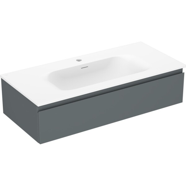 MEXEN/S - Orio koupelnová skříňka 100 cm s umyvadlem Vela, 1 šuplík, grafit mat/bílá mat 91A10-10023-1-BF66-W23M01