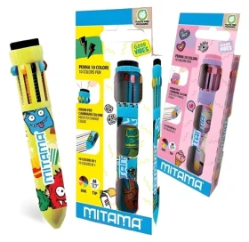 MITAMA Good Vibes zelená / Kuličkové pero / 10 barev / stiskací (62565-3048)