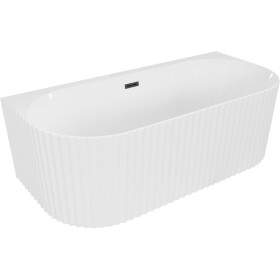 MEXEN/S - Sella volně stojící vana nástěnná reliéf 150 x 75, bílá lesk, sifon a přepad černá 52711507500-70