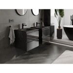 MEXEN/S - Orio koupelnová skříňka 50 cm s umyvadlem Vela, 2 zásuvky, černá lesk/černá mat 91A10-05047-2-BFF70-W23M71