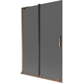 MEXEN/S - Velar L dvoukřídlá posuvná vanová zástěna 120 x 150, grafit, růžové zlato 896-120-003-41-60