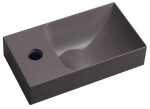 SAPHO - PICCOLINO betonové umývátko 30,8x17cm, baterie vlevo, tmavě hnědá mat PK30015
