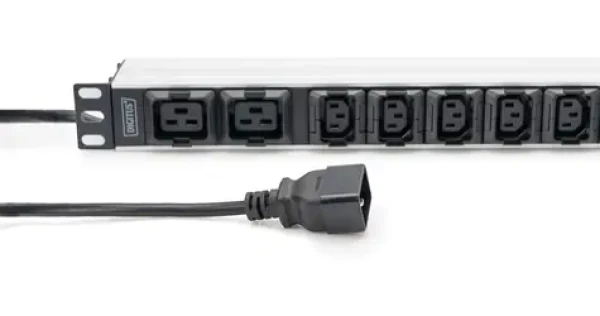 Digitus DN-95427 / Napájecí lišta / 19” 1U / 10x C13/C19 / 3600W / kabel 2m IEC C20 (DN-95427)