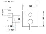 DURAVIT - C.1 Vanová baterie pod omítku, pro 2 spotřebiče, matná černá C15210011046