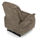 Polohovací křeslo, elektrické zabudované ovládání, hnědá, látka vintage, TV-Q8575 BR3
