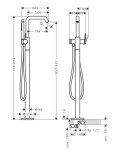 HANSGROHE - Tecturis S Vanová baterie do podlahy, chrom 73440000