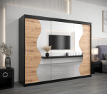 Šatní skříň Abi Mr Dveře: Černá, Rozměr: 120 cm, Korpus: Bílá