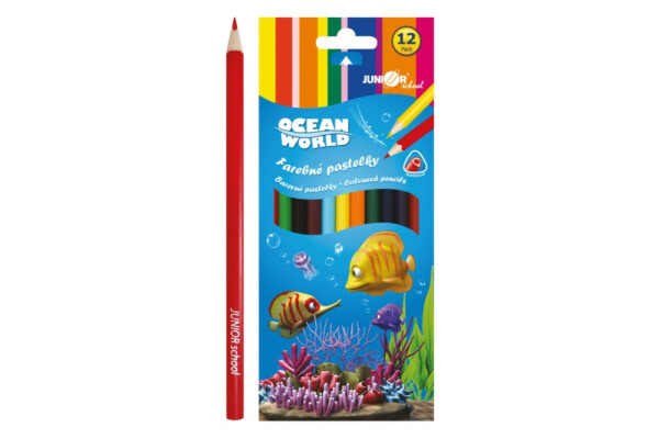 Pastelky Ocean World trojhranné/12 ks