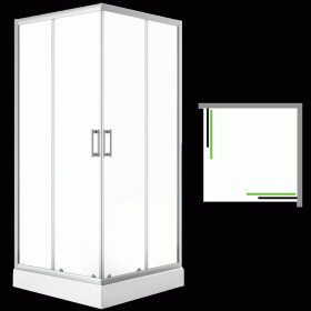Laveo - Desna - čtvercový sprchový kout s vaničkou 80x80 cm JKDD086K
