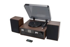 Denver MRD-52 tmavé dřevo / Gramofon / CD / DAB+ a FM / Bluetooth / AUX / výstup na sluchátka (111201210010)