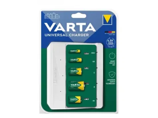 Varta Universal Charger / Nabíječka baterií - 2/4 AA/AAA/C/D + 1x 9V / 100-240V / 1x USB-C (840177)
