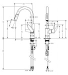 HANSGROHE - Focus M41 Dřezová baterie s výsuvnou sprškou, chrom 31815000