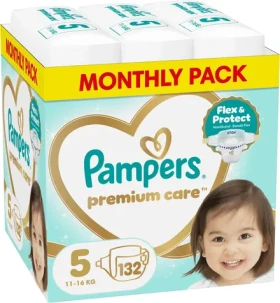 Pampers Premium Care 11-16 kg (132 ks) / Pleny / Velikost 5 (11-16 kg)