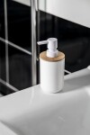 AQUALINE - SNOW dávkovač mýdla na postavení 350ml, bílá/bambus 7578