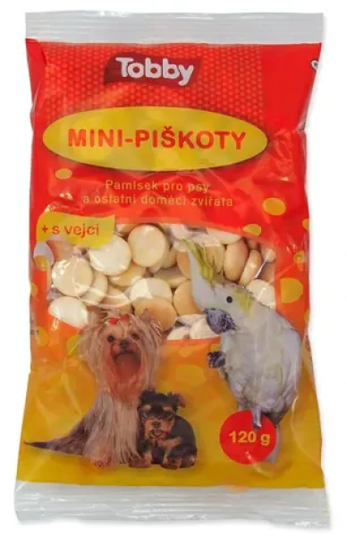 TOBBY Piškoty mini 120g / Pamlsky pro psy / Snížený obsah cukru a lepku (994-190066)