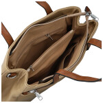 Trendy dámská koženková kabelka na rameno Remiga, béžová