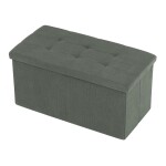 Taburet s úložným prostorem, zelená manšestrová látka