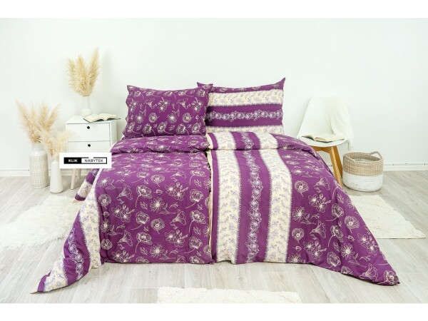 Stanex Ložní povlečení bavlněné Purple (LS199) ROZMĚR: 140x220 cm + polštář (90x70 cm)