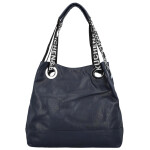 Módní dámská koženková kabelka na rameno Žanet, tmavě modrá