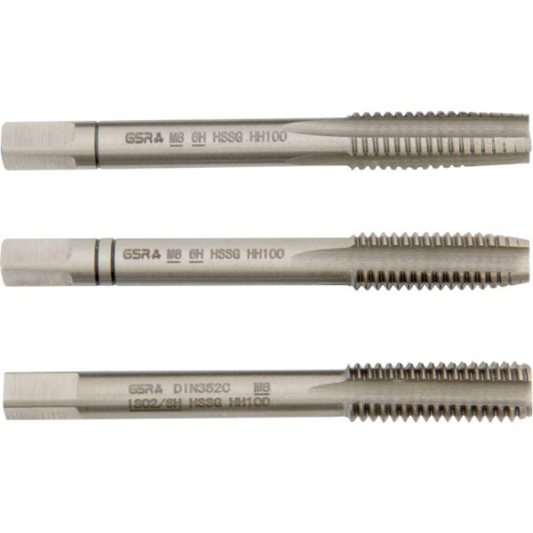 GSR B00105210 ruční závitník metrický M8 DIN 352 HSS-G 3 ks