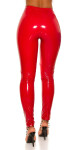 Sexy kalhoty KouCla Latex Look se šněrováním red