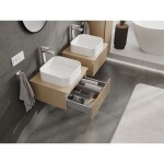 MEXEN/S - Rivel koupelnová skříňka pod umyvadlo 50, 1 šuplík, reliéf , dub 91A20-05023-1-BF81