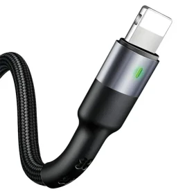 USAMS SJ311 U26 černá / Datový kabel / Lightning / 2A / 1m / nylonový opletenec (SJ311USB01/SJ311IP01)