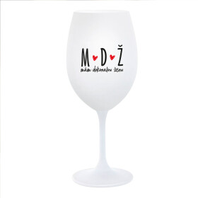 MÁM DOKONALOU ŽENU - bílá sklenice na víno 350 ml