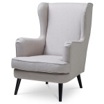 Křeslo, krémová látka, nohy buk