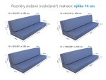MABO Matrace s rozkládacím opěradlem - výška 14 cm ROZMĚR: 90 x 200 cm