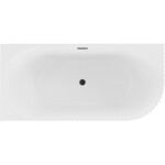 MEXEN/S - Gia volně stojící rohová vana reliéf levá 150 x 75, bílá mat, sifon a přepad černá 52701507501L-70